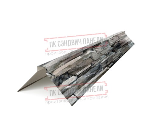 Планка конька плоского 150х150х2000 ECOSTEEL-БелыйКамень-0.5