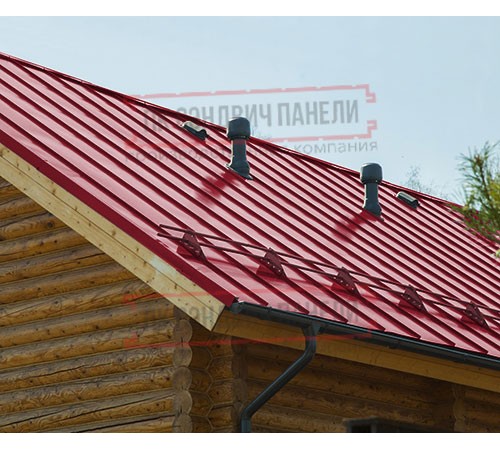 Фальц двойной стоячий Line 0,45 Полиэстер RAL3003 рубиново-красный с пленкой на замках