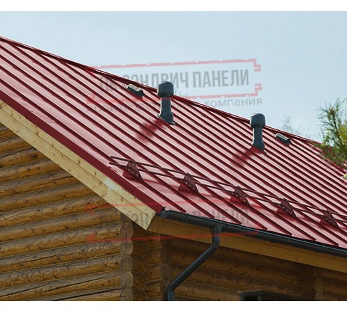 Фальц двойной стоячий Line 0,45 Полиэстер RAL3011 коричнево-красный с пленкой на замках