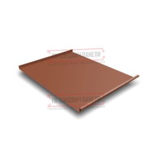 Фальц двойной стоячий 0,5 Satin Мatt RAL8004 терракота с пленкой на замках