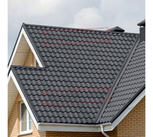 Металлочерепица Кредо RAL7024 Velur-0,5