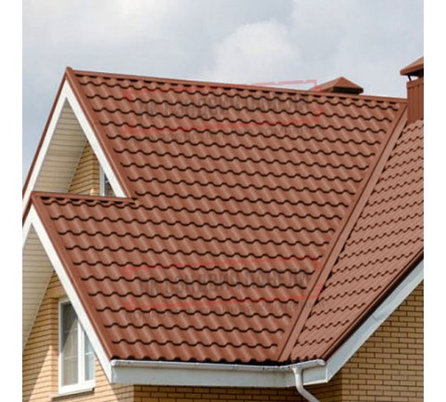 Металлочерепица Кредо RAL8004 Velur-0,5