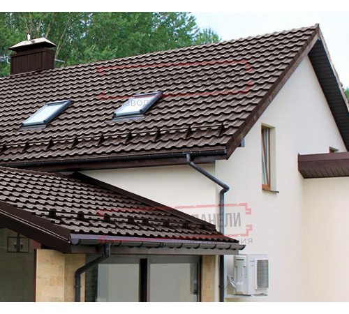 Металлочерепица Квинта плюс 3D RAL8017 Quarzit-0,5