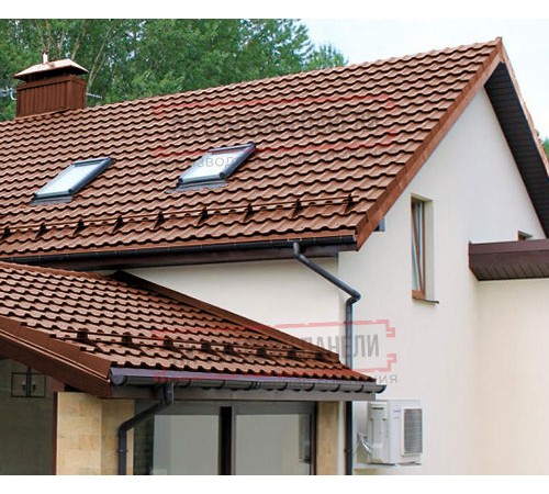 Металлочерепица Квинта плюс 3D RAL8004 Drap-0,45