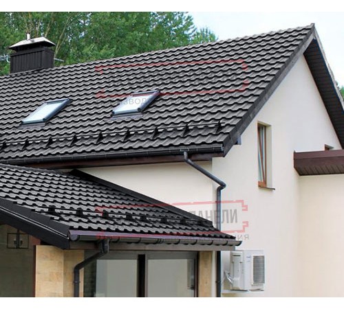 Металлочерепица Квинта плюс 3D RAL7024 Drap-0,45