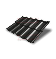 Металлочерепица модульная Квинта Uno 3D RAL9005 Quarzit lite-0,5