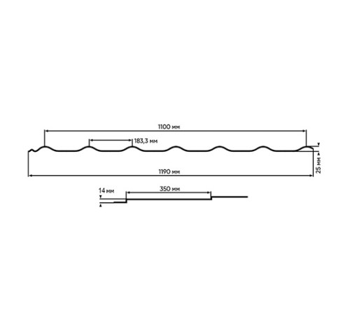 Металлочерепица Монтеррей RAL9005 PURMAN-0.5