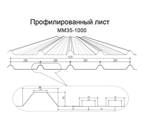 Профнастил ММ35-1000 Norman RAL1015-0.5
