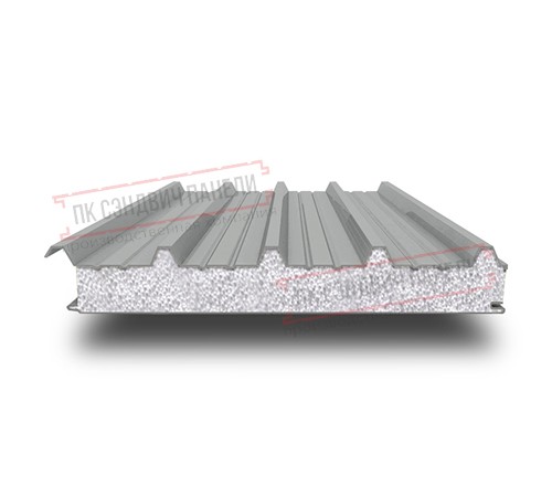 Сэндвич панели кровельные с пенополистиролом, ширина 1200 мм, толщина 160 мм, 0.5/0.5, RAL9006