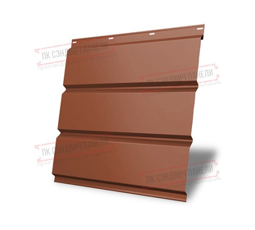 Софит металлический без перфорации 0,5 Satin Мatt с пленкой RAL 8004 терракота
