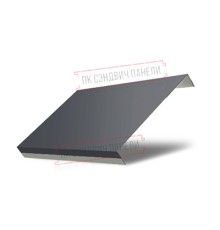 Ламель обратная 125 Texas стартовая/финишная для калиток и ворот 0,45 PE с пленкой RAL 7024 мокрый асфальт