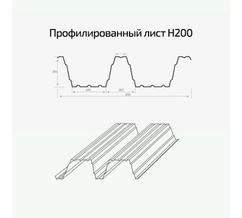 Профлист Н200-840 Оцинкованный-0.75