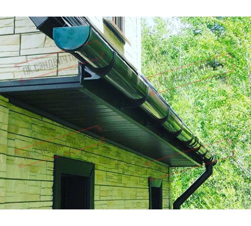 Соединитель желобов ПВХ зелёный RAL 6005