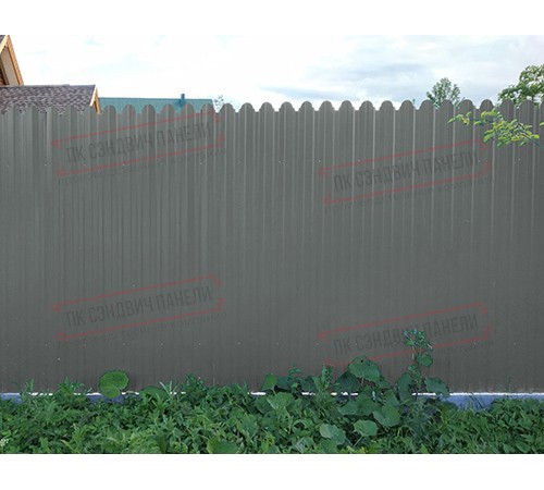 Профнастил фигурный С10 - 0,45 Окрас - Б, с пленкой RAL 7005 мышино-серый.