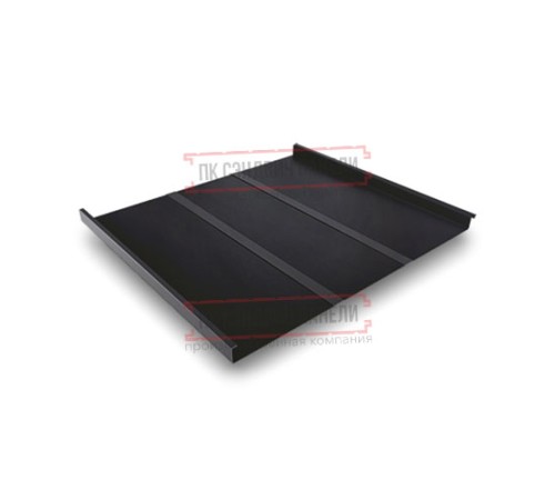 Фальц двойной стоячий Line 0,5 Velur RAL9005 черный с пленкой на замках