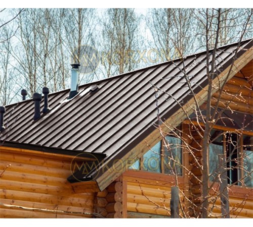 Кликфальц Line 0,5 Rooftop Matte RAL8017 шоколад с пленкой на замках