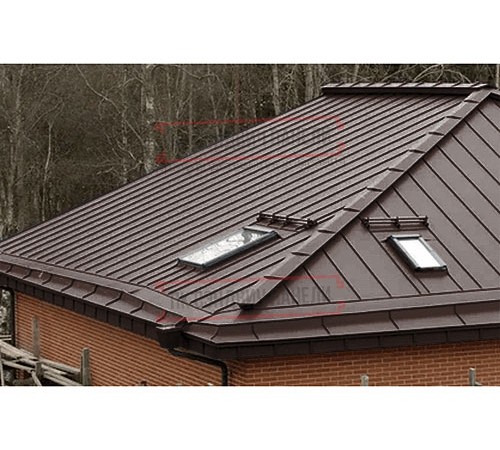 Кликфальц Pro 0,5 Rooftop Matte RAL8017 шоколад с пленкой на замках