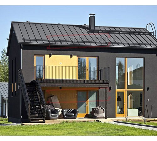 Кликфальц Pro Gofr 0,5 Rooftop Matte RAL7024 мокрый асфальт с пленкой на замках
