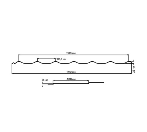 Металлочерепица Макси RAL5005 Norman-0.5