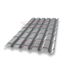 Металлочерепица Квадро профи RAL7004 Satin-0,5