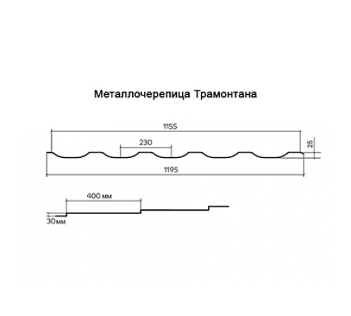 Металлочерепица Трамонтана-ML Anticato Клауди-0.5