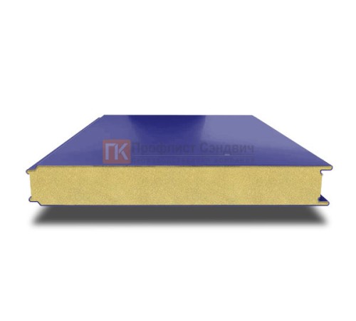 Сэндвич панели гладкие с пенополиизоциануратом, ширина 1200 мм, толщина 80 мм, 0.5/0.5, RAL5002