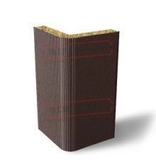 Угловая сэндвич-панель вертикальная из минеральной ваты, 0.5/0.5, ширина 1200 мм, толщина 180 мм, RAL8017