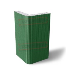 Угловая сэндвич-панель вертикальная из пенополистирола, 0.5/0.5, ширина 1200 мм, толщина 80 мм, RAL6002