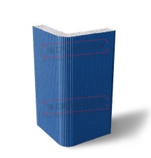 Угловая сэндвич-панель вертикальная из пенополистирола, 0.5/0.5, ширина 1200 мм, толщина 80 мм, RAL5005
