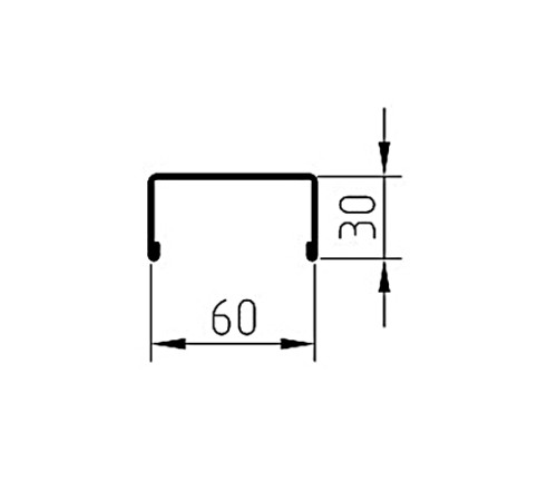 Декоративная планка П - 60х30, ПЭ, Ral 7004 - 0,4мм