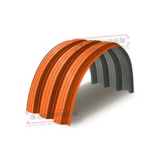 Профнастил H114ПГ-0.7, для бескаркасных ангаров, Полиэстер RAL 2004.