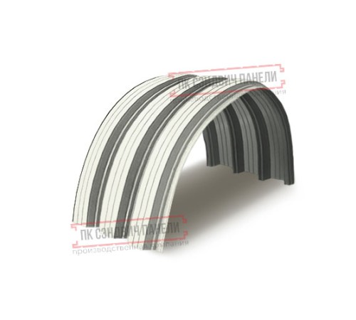 Профнастил H112ПГ-0.8, для бескаркасных ангаров, Полиэстер RAL 9010